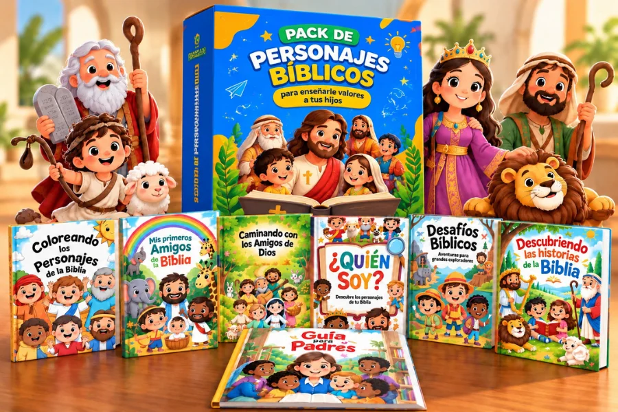 Pack de Personajes Bíblicos con sus cuadernos ilustrados